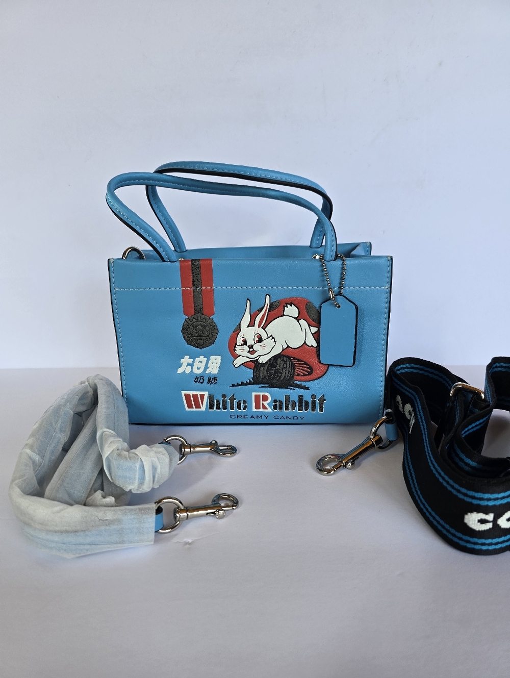 White Rabbit Blue Crossbody Bag 2 Straps